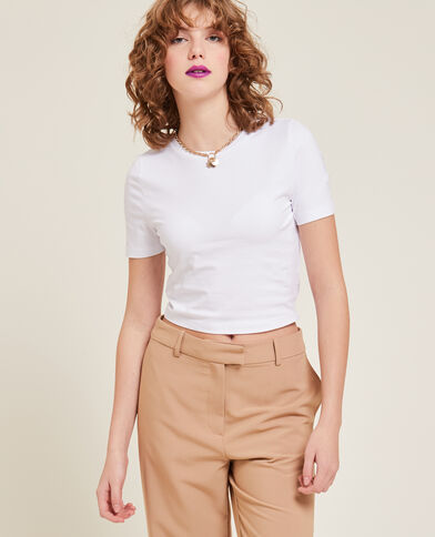T-shirt cropped blanc - Pimkie