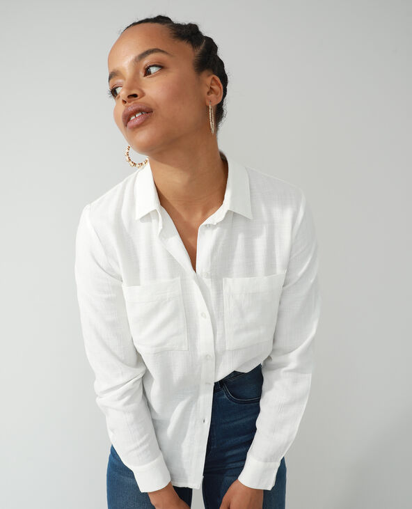 Chemise oversize asymétrique blanc - Pimkie