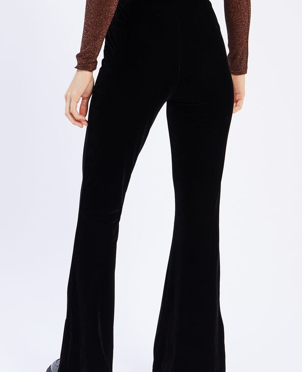 Pantalon flare velours noir - Pimkie