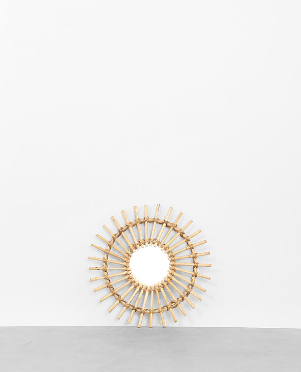 Miroir soleil rotin beige - Pimkie