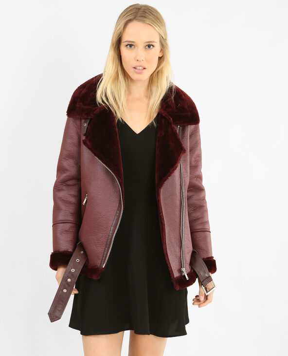 Blouson simili peau violet - Pimkie