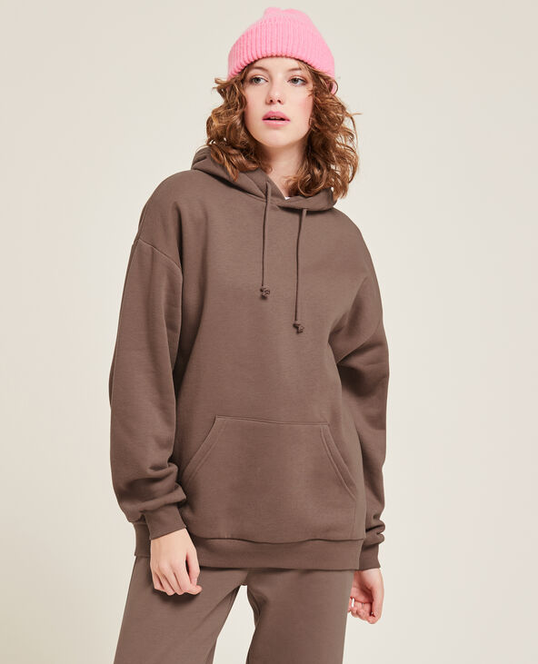 Sweat capuche oversize marron - Pimkie