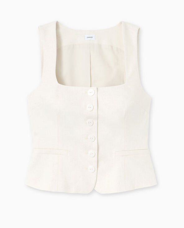 Top débardeur avec boutons blanc - Pimkie