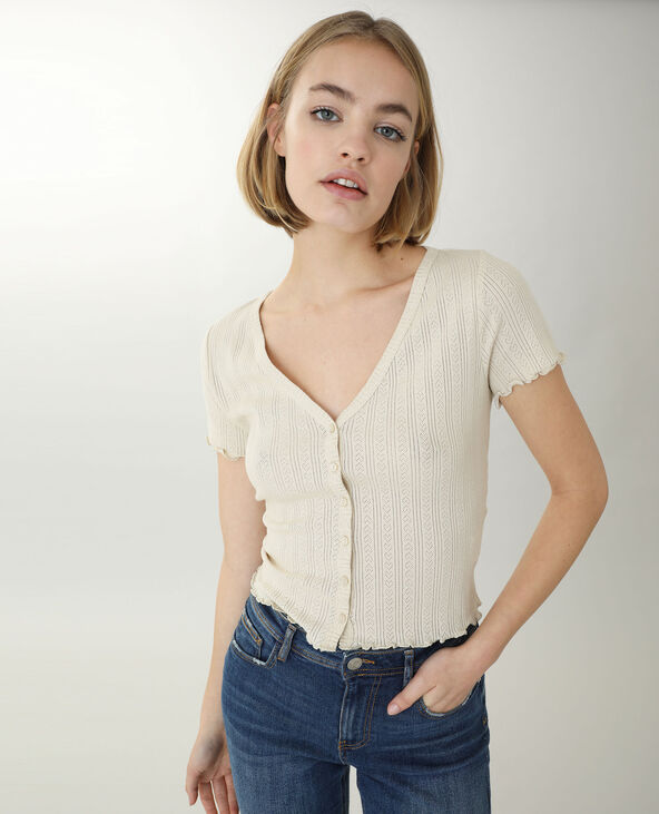 Top boutonné beige - Pimkie