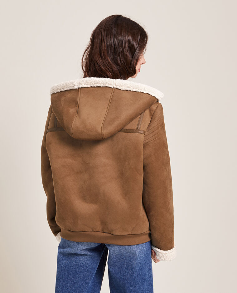 Blouson en suédine et sherpa écru - Pimkie