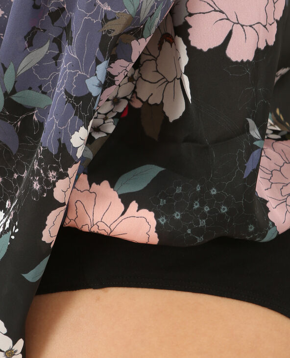 Body satiné fleuri noir - Pimkie