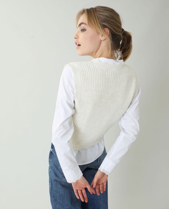 Pull sans manches fleuri blanc - Pimkie