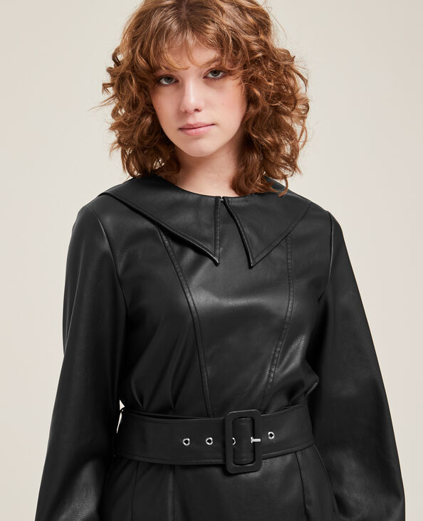 Robe en simili cuir noir - Pimkie