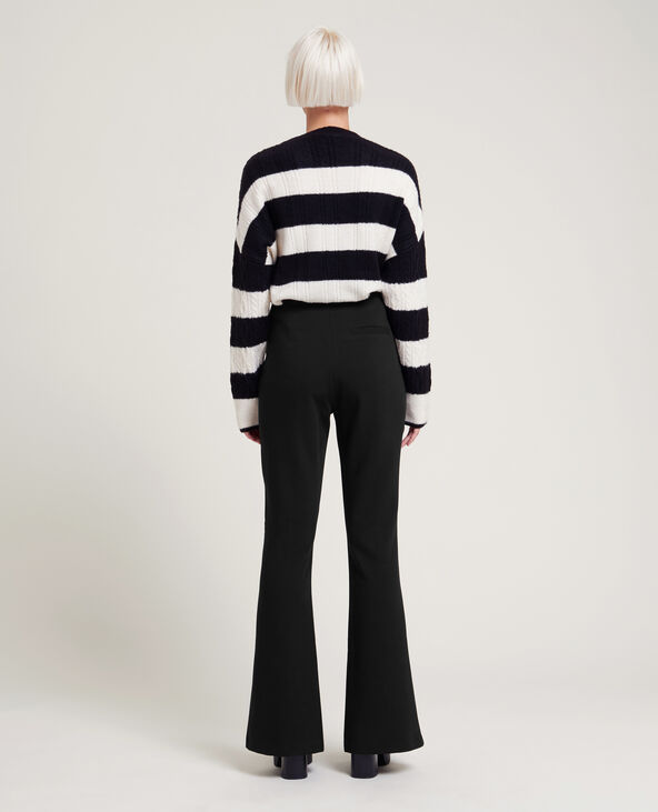 Pantalon flare taille haute fentes devant noir - Pimkie