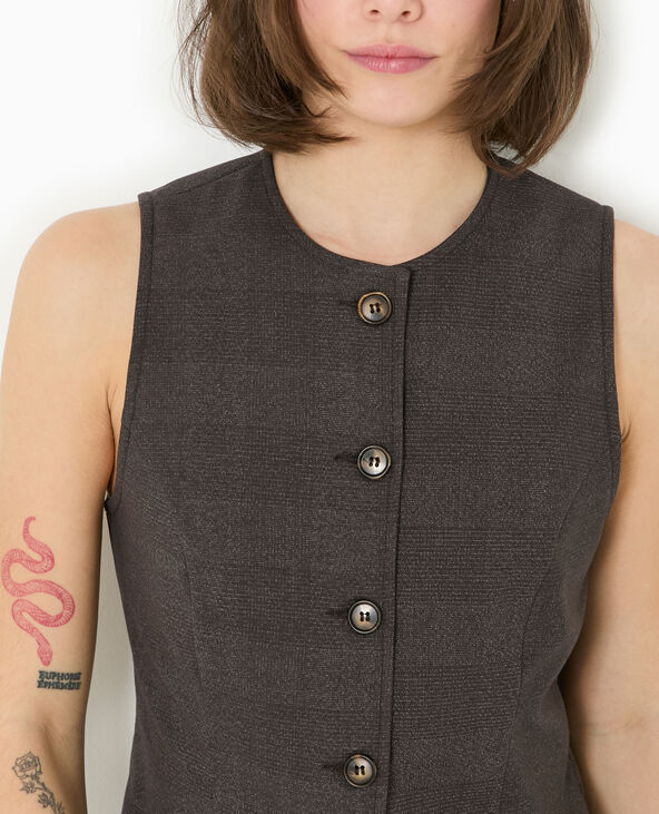 Veste sans manches façon gilet de barman marron - Pimkie