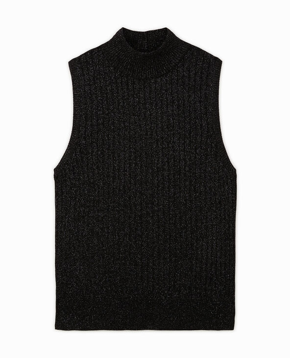 Pull sans manches avec lurex noir - Pimkie