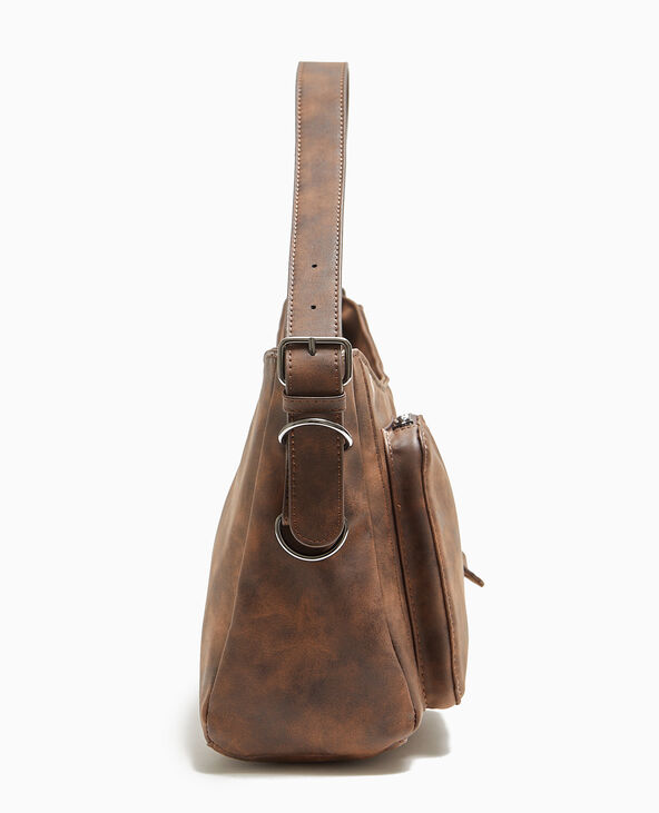 Sac multipoche effet cuir usé marron - Pimkie