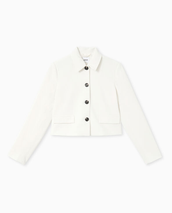 Veste city droite et courte blanc - Pimkie