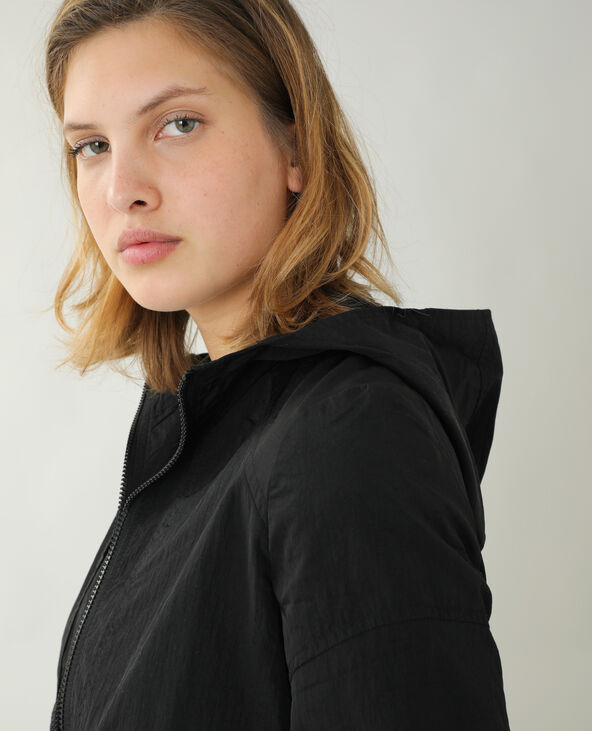 Manteau long coupe-vent noir - Pimkie