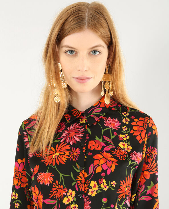 Robe chemise imprimée noir - Pimkie