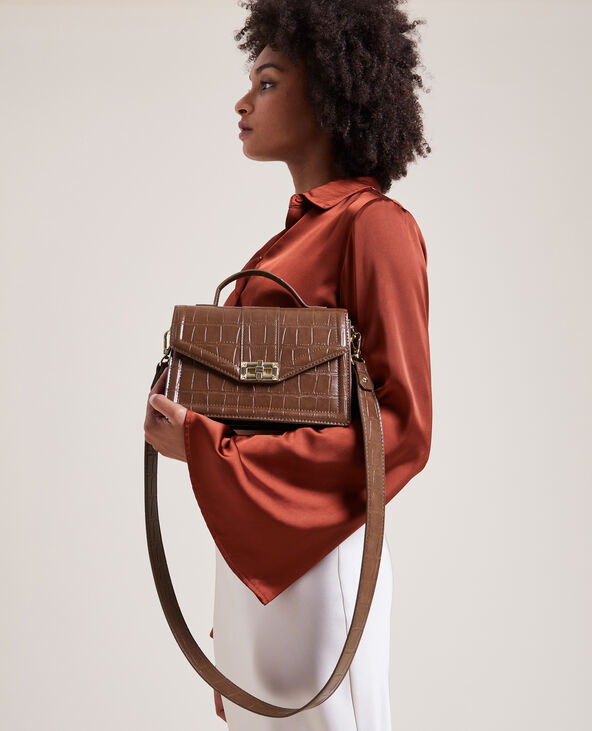 Sac marron shop croco