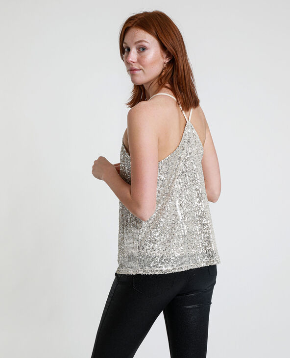 Top à sequins beige - Pimkie