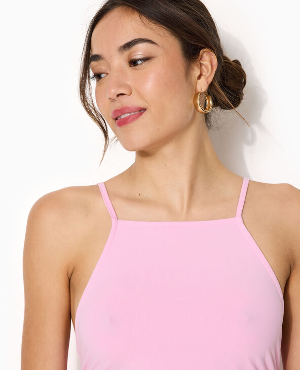 Robe courte en maille extensible avec fronces rose - Pimkie