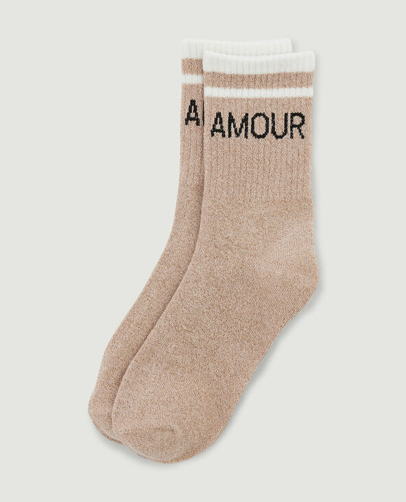 Chaussettes avec fils métallisés écru - Pimkie