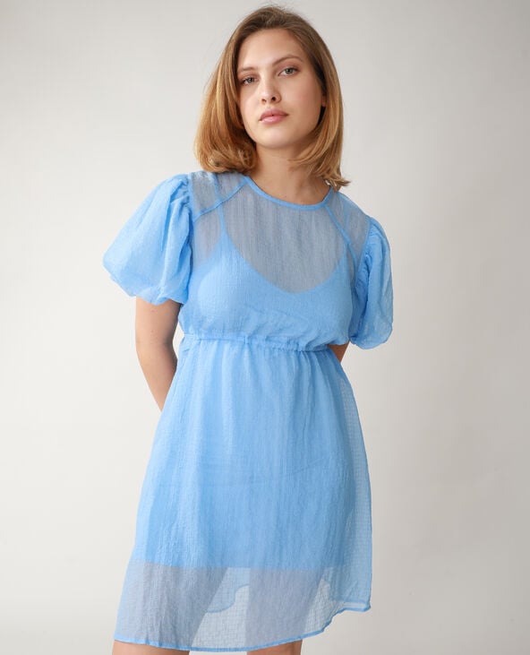 Robe gaufrée bleu - Pimkie