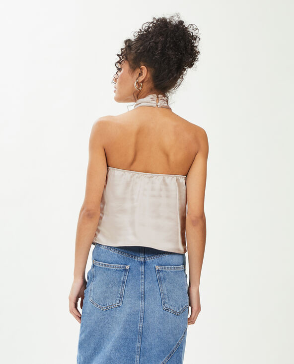 Top dos-nu satiné encolure américaine blanc - Pimkie