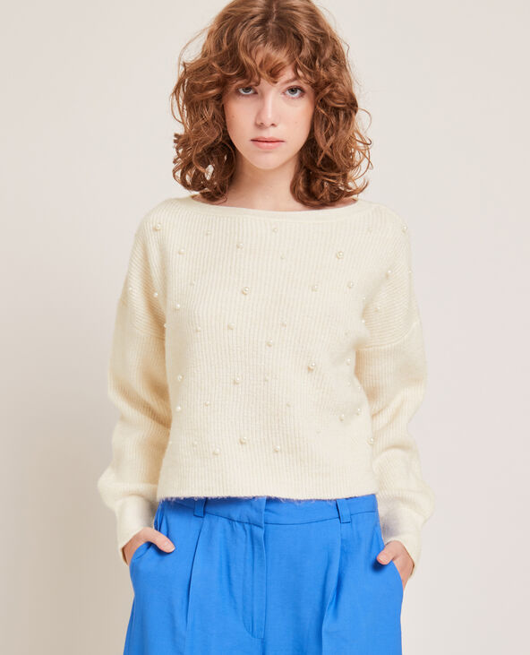 Pull à perles écru - Pimkie