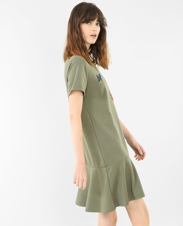 Robe sweat à patchs vert de gris - Pimkie