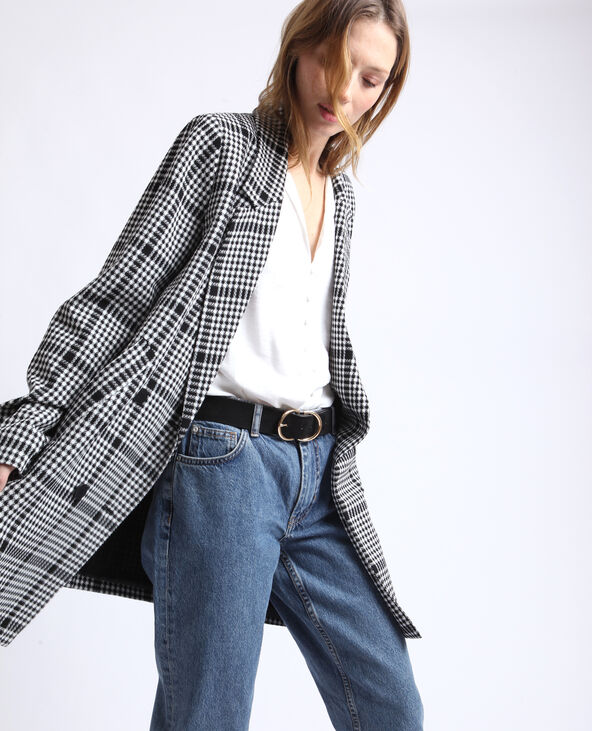 Manteau à carreaux noir - Pimkie