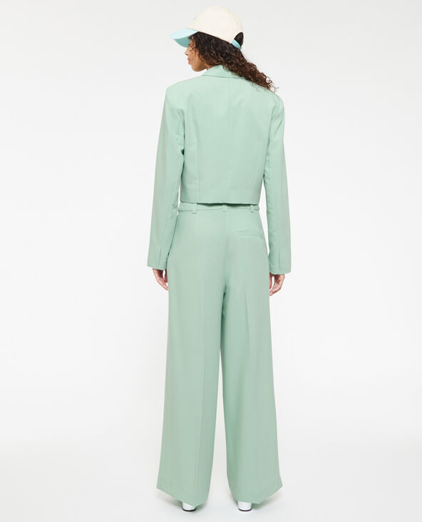 Pantalon large taille haute vert olive - Pimkie