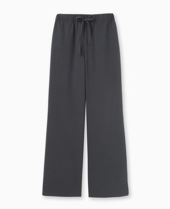Pantalon large et fluide taille élastiquée gris - Pimkie
