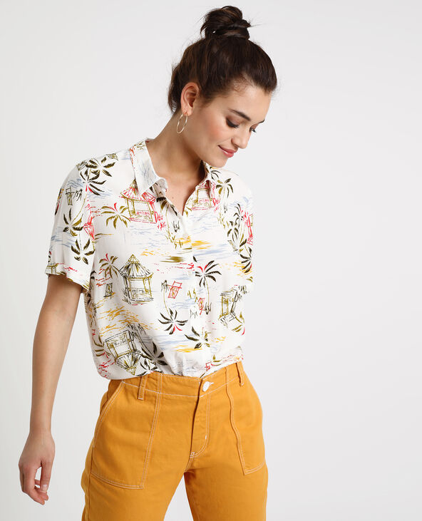 Chemise à imprimé hawaiien blanc - Pimkie