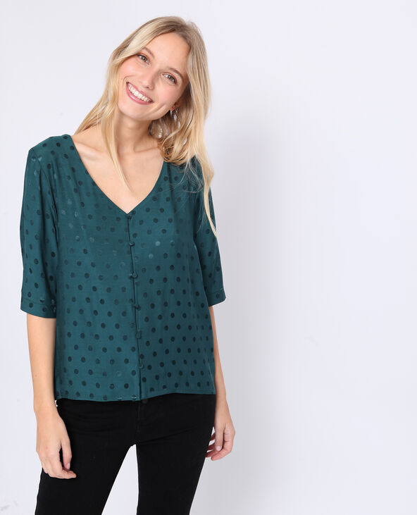 Chemisier satiné vert foncé - Pimkie