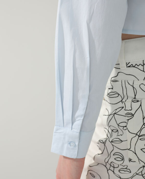 Chemise courte bleu turquoise - Pimkie