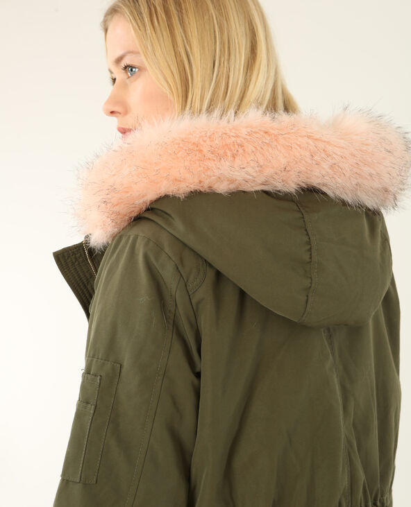 Parka longue à capuche vert kaki - Pimkie