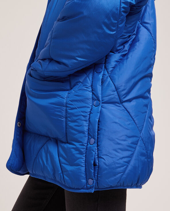 Veste matelassée avec capuche bleu électrique - Pimkie