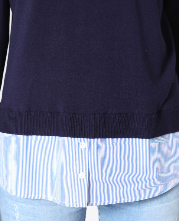 Pull chemise bleu marine - Pimkie