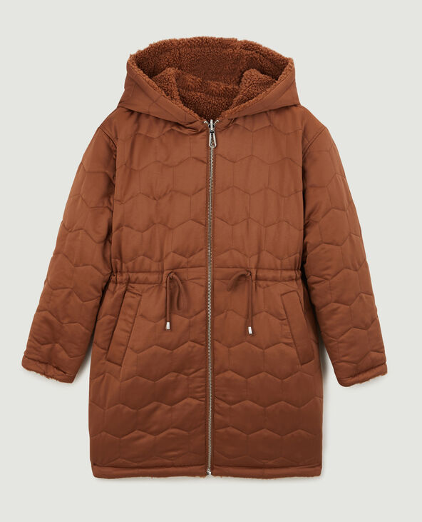 Manteau réversible à capuche marron - Pimkie