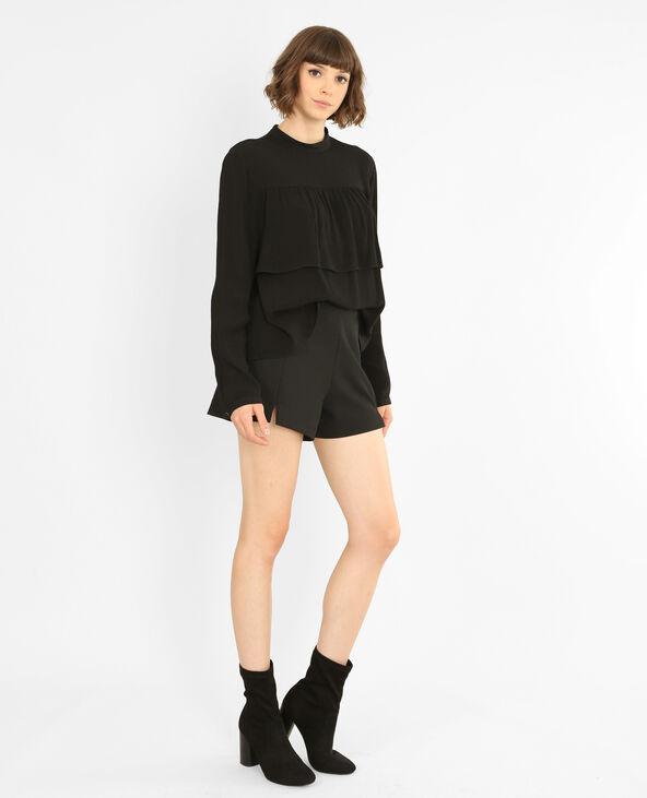 Mini short à fentes noir - Pimkie
