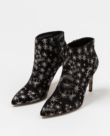 Bottines à broderies noir - Pimkie