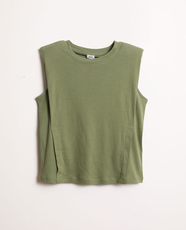 T-shirt à épaulettes vert de gris - Pimkie