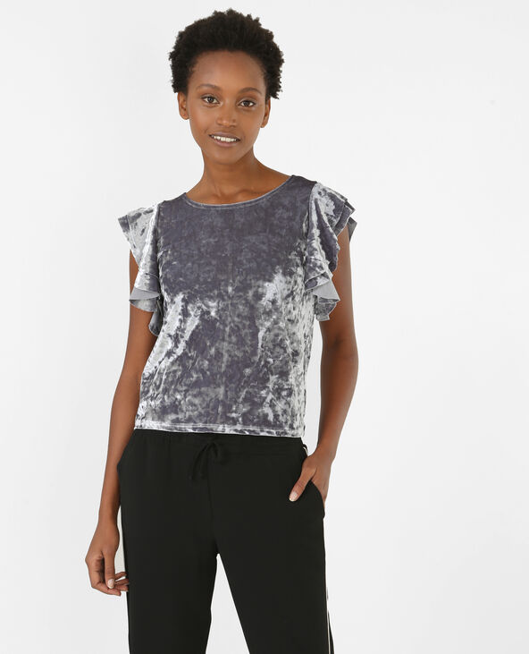 T-shirt velours argenté - Pimkie
