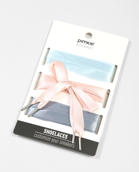 Lot de 3 paires de lacets satinés rose - Pimkie