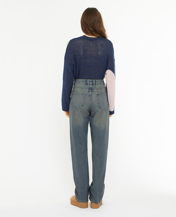 Jean droit taille haute vert kaki - Pimkie