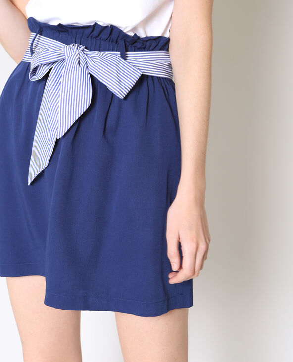 Jupe ceinturée bleu marine - Pimkie