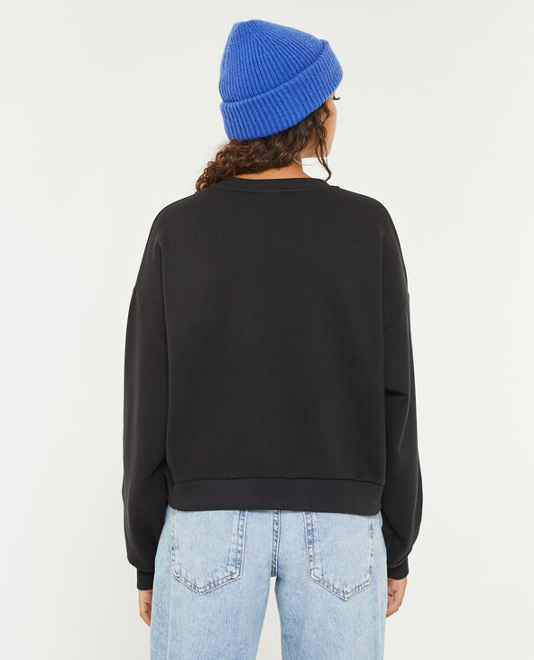 Sweat avec flocage noir - Pimkie