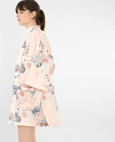 Veste de kimono satinée rose clair - Pimkie