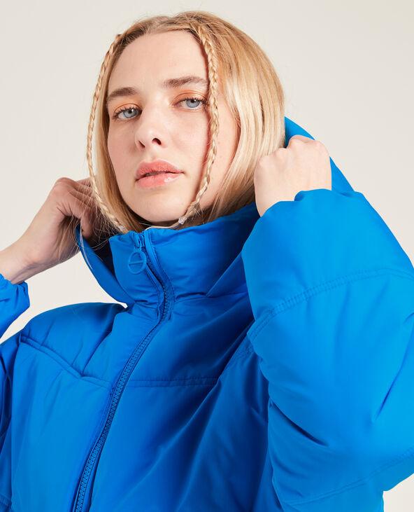 Doudoune oversize avec capuche bleu électrique - Pimkie