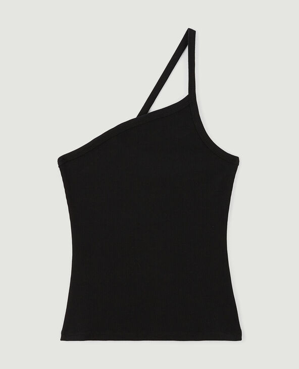 Top asymétrique 1 bretelle noir - Pimkie