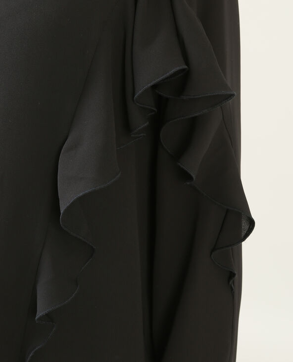 Blouse fluide à volants noir - Pimkie