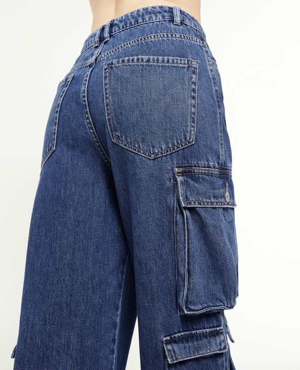Jean cargo large multipoche bleu - Pimkie
